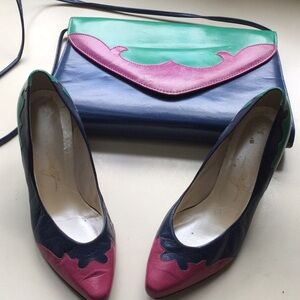 Vintage 80s pumps w/ matching Clutch